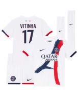 Paris Saint-Germain Vitinha #17 Bortedraktsett Barn 2024-25 Korte ermer (+ bukser)